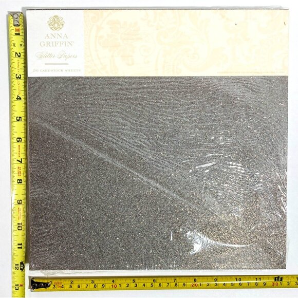 Anna Griffin Glitter Papers 36 Cardstock Sheets 12x12 AG428 2014 Assorted Colors - Picture 5 of 10